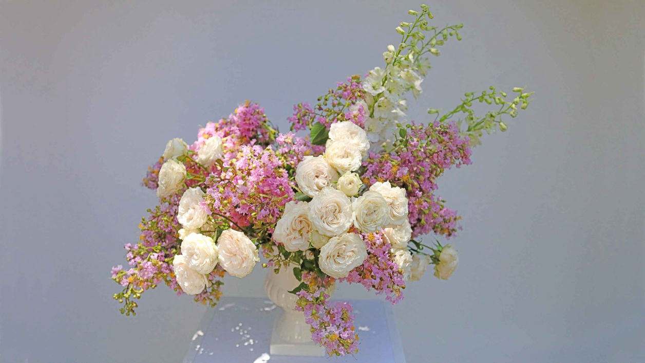 Add Spray Roses & Delphiniums